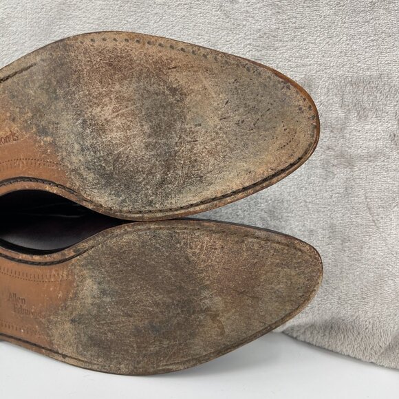 Allen Edmonds Steen Dark Brown Slip On Split Toe Loafers Dress Shoes - Picture 14 of 15